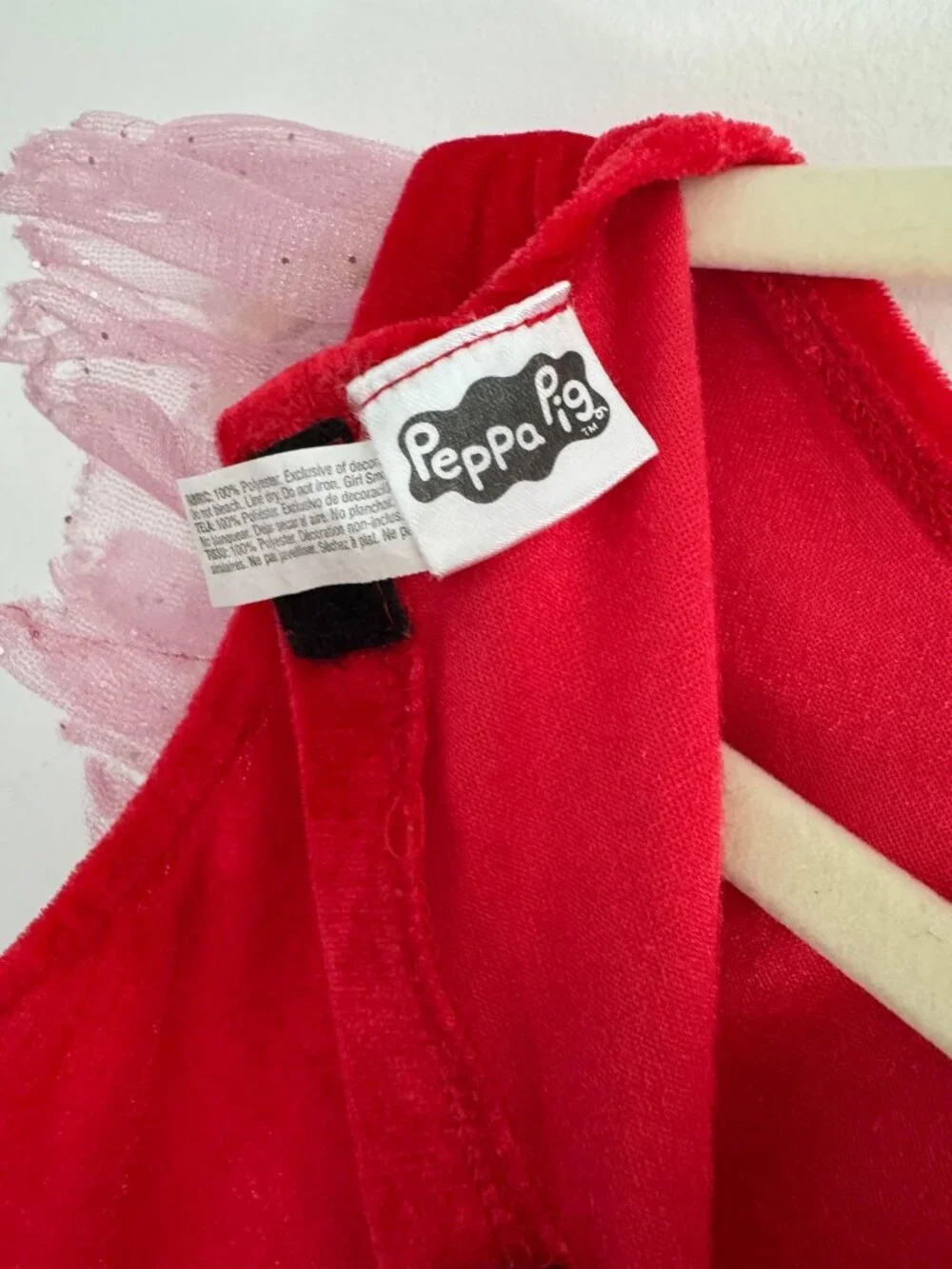 Peppa Pig Red Costume Dress Pink Tulle Girl Small